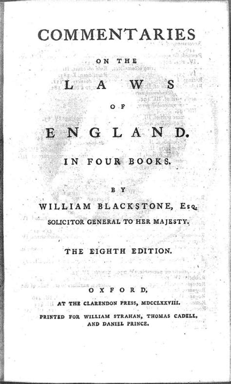Commentaries On The Laws Of England In Four Books By William Blackstone Biblioteca Virtual
