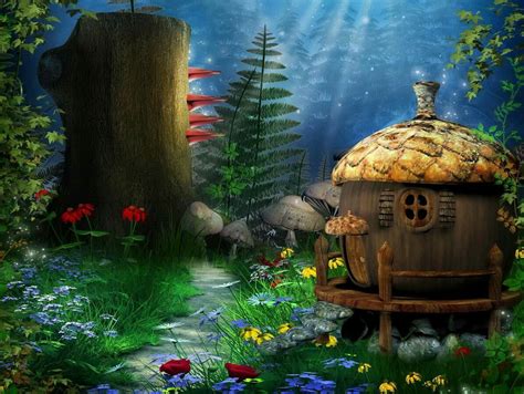 Pin By Mandy Vankleef On Fantasy Fairy Wallpaper Fairytale House