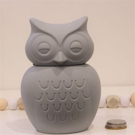 Owl Silicone Money Box In Various Colours By Norse Folk Ceramic Owl