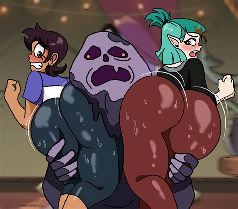 Rule 34 1monster 2girls Abomination The Owl House Amity Blight Ass Big Ass Big Butt Disney