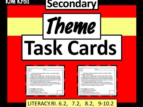 Theme Task Cards For Secondary Students Teaching Resources
