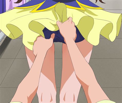 2girls Amanogawa Kirara Anime Coloring Ass Blue Panties Brown Hair From Behind Go Princess