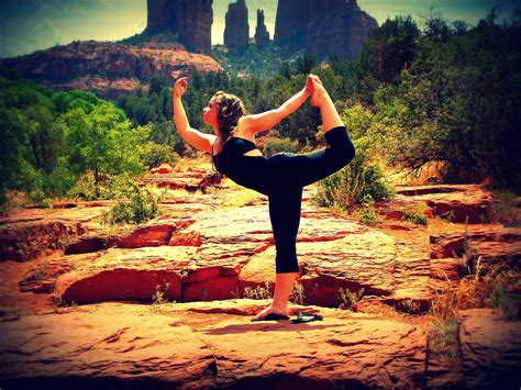Athletic Girl Doing Dancer S Pose Balancing Yoga Pose