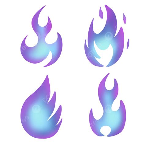 Conjunto De Llama De Fuego Azul Degradado Png Fuego Fuego Azul