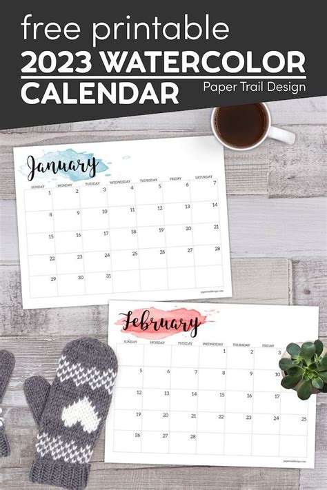 Use These Free 2023 Watercolor Design Calendar Printables Situated