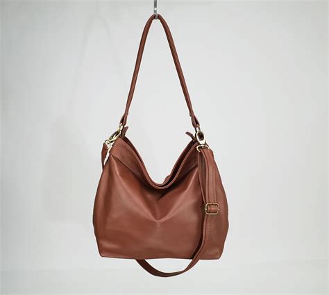 Brown Leather Hobo Bag Soft Leather Bag Women Leather Bags Etsy