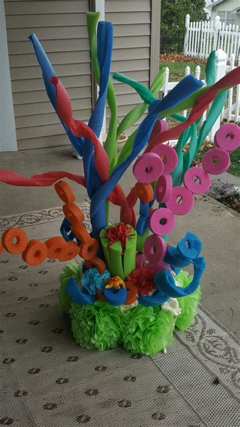 Coral Reef From Pool Noodles Shark Themed Birthday Party Under The