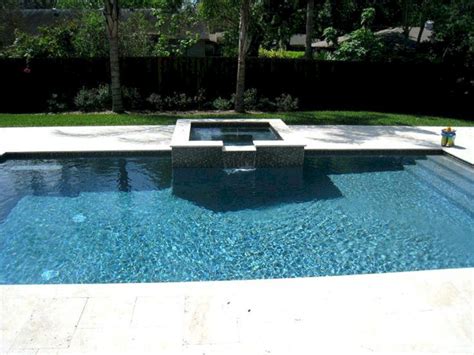 25 Stunning Rectangle Inground Pool Design Ideas With Sun Shelf
