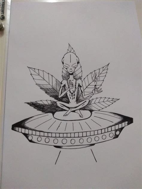 Ideas for cartoon weed plant drawings. Alienígena da erva | Tattoo art drawings, Psychedelic ...