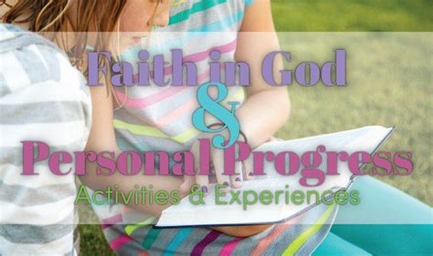 Faith In God And Personal Progress Activity And Experience Pairings