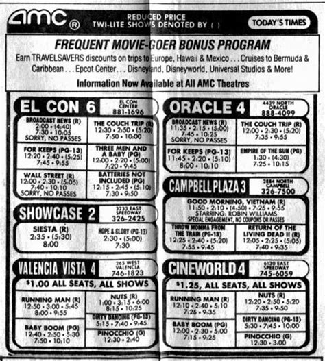 Built in 1939 for the movie arizona (1940). 1987 movie times for some Tucson-area cinemas. : Tucson