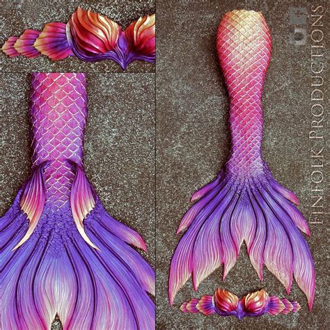 Mermaid Tail Collection On Pink Mermaid Tail