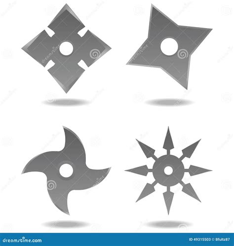 Ninja Throwing Star Weapon Vector Illustration Icon Shuriken Symbol