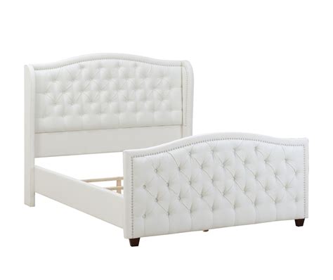 Marcella Tufted Wingback Upholstered Bed Queen Antique White