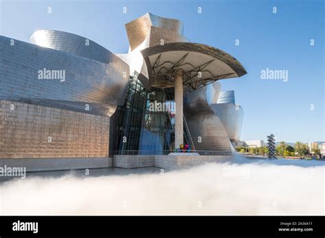 Guggenheim Museum And Fujiko Nakayas Fog Sculpture Bilbao Northern