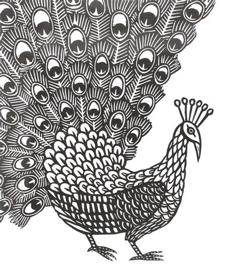 Art Therapy Coloring Page Animals Peacock 1