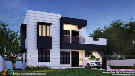 Sq Ft Modern Flat Roof Home Design Kerala Home Design And Floor