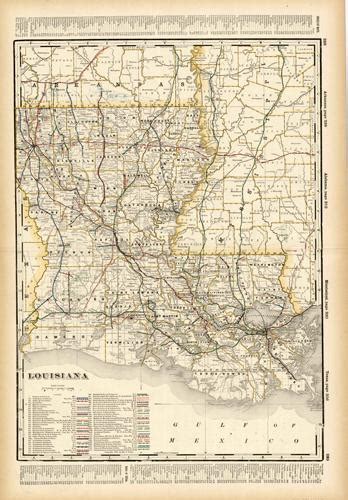 Louisiana Railroad Map By George F Cram 1899 Art Source