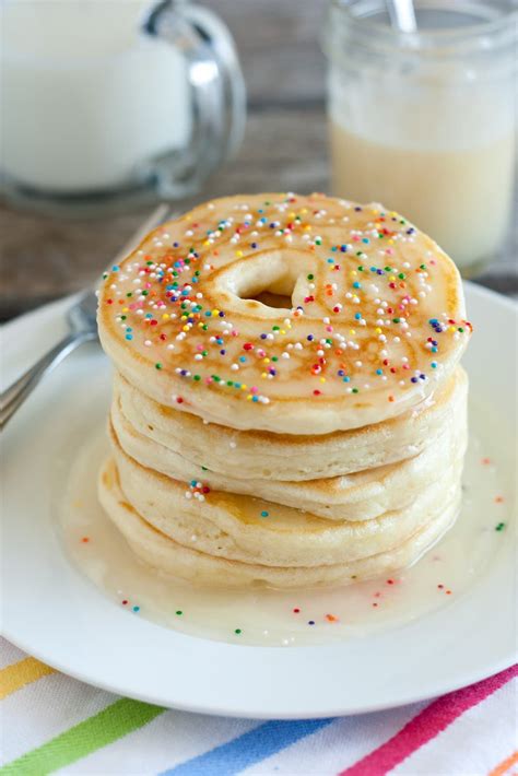 Doughnut Pancakes With Doughnut Glaze Syrup Cooking Classy