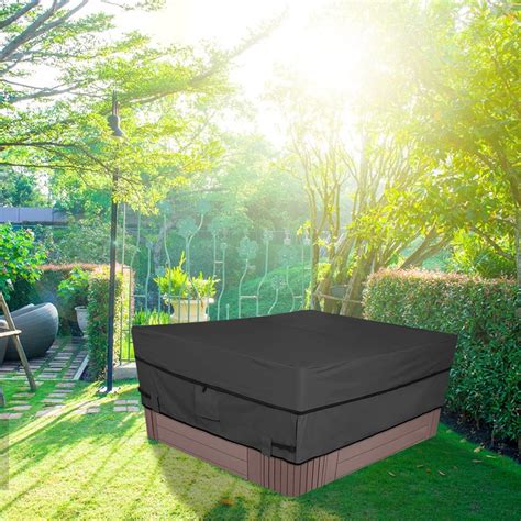 Pjtewawe Square Hot Tub Cover Patio Outdoor Heavy Duty Waterproof Protector Spa Hard Covers For
