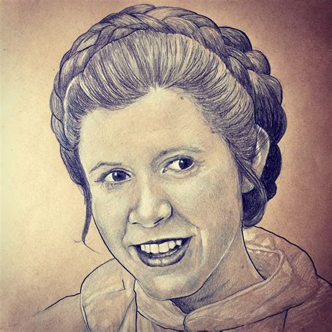 Princess Leia Sketch 18x24 Prismacolored Pencil Star Wars Drawings