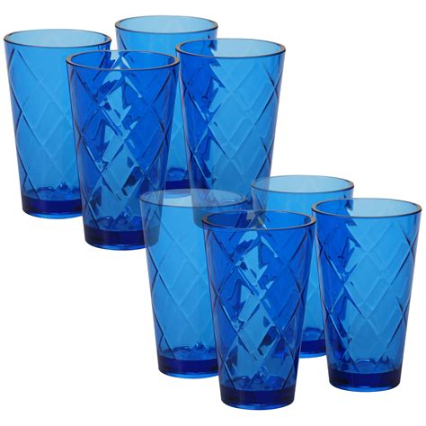 Cobalt Blue Set 8 Acrylic Ice Tea Glass 20 Oz 220 Grams