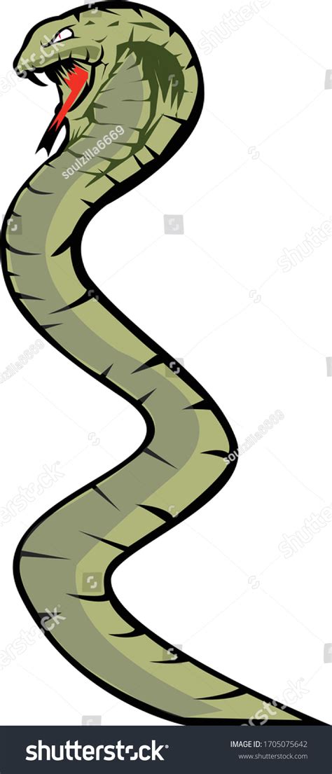 Green Angry Snake Cartoon Illustration Stock Vector Royalty Free
