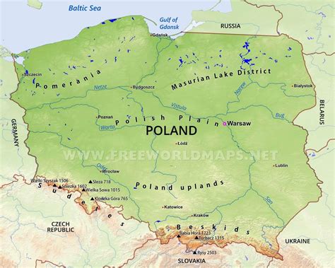 Mapa Geograficzna Polski