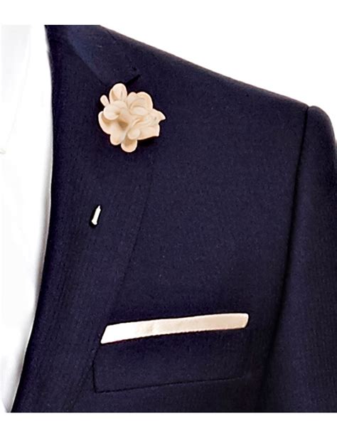 Mens Chapagne Silk Flower Lapel Pin Hawes And Curtis