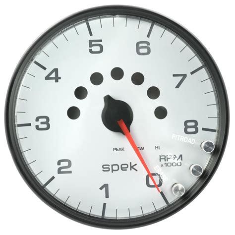 Autometer 5in 0 8000 Rpm In Dash White And Black Spek Pro Tachometer
