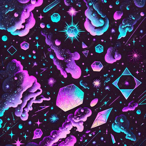 Premium Photo Dark Pastel Galaxy Themed Print Pattern Illustration