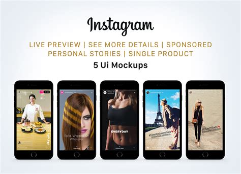 If you are digital marketing experts and want to pitch an idea on this exactly the can design their ads and can give glims of the ad. Free Instagram Sponsored, Live & Status Stories UI Mockup ...