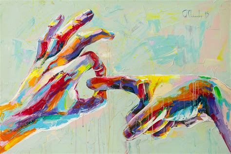 Art Print Of Original Painting Sex Hands Contemporary