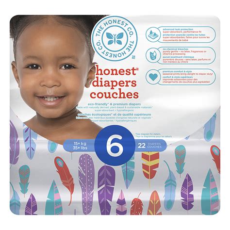 Honest Diapers Feathr Size 6 22s