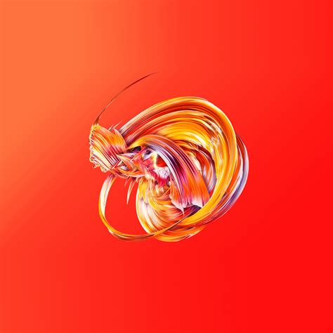 Android Wallpaper Vw20 Orange Art Circle Red Abstract