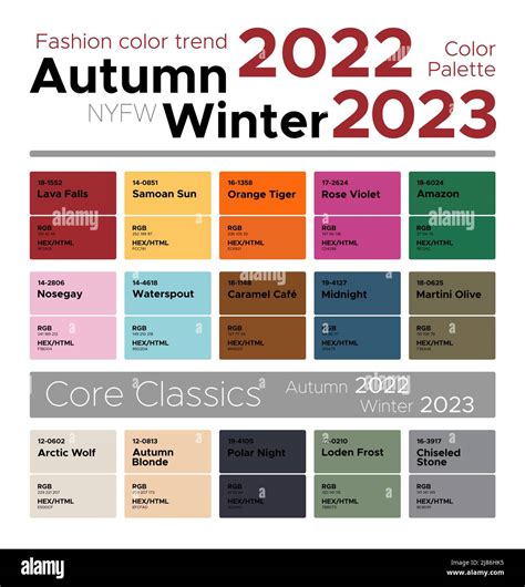 Fashion Color Trends Autumn Winter 2022 2023 Palette Fashion Colors