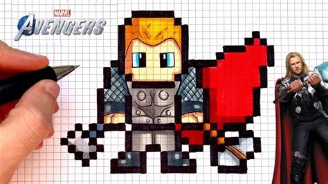 Tuto Dessin Thor Pixel Art Avengers Youtube