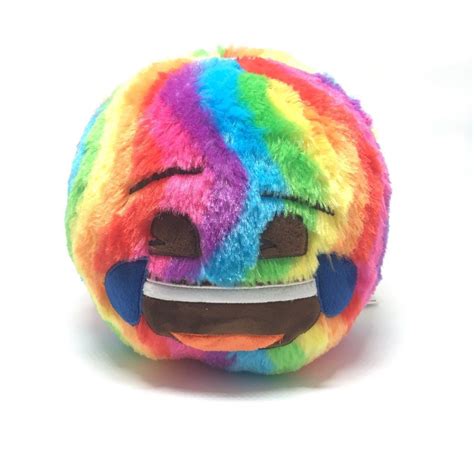 Tie Dye Colorful Plush Rainbow Color Emoji Saving Bank Toy Eye Catching