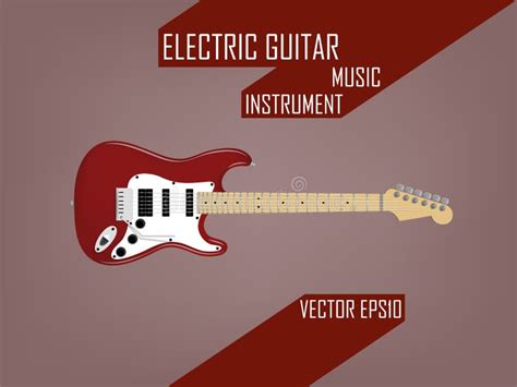 Beautiful Realistic Design Set Of Electric Guitarmusic Instrument