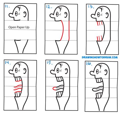 Nothing to exact, you know, just kind of figure out the broad strokes what i might do, maybe some big feet. How to Draw a Big Opening Mouth Paper Folding Trick ...