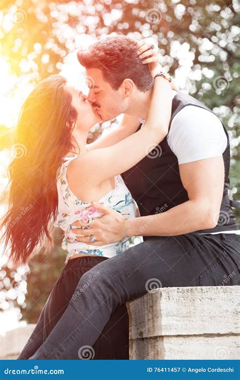 Beautiful Couple Kissing And Love Loving Relationship And Feeling Stock Image Image 76411457