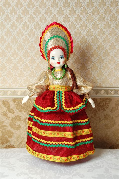 Red Russian Porcelain Art Doll 19 Inches Collectible Handmade Etsy