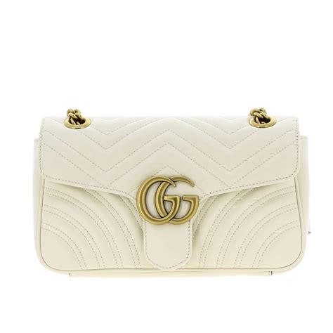 Gucci Medium Gg Marmont Quilted Leather Bag With Chevron Pattern