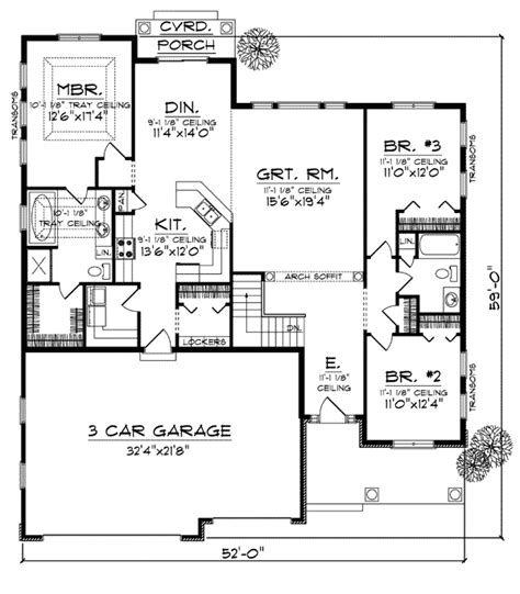 House Plan 73005 Bungalow Style With 1867 Sq Ft 3 Bed 2 Bath
