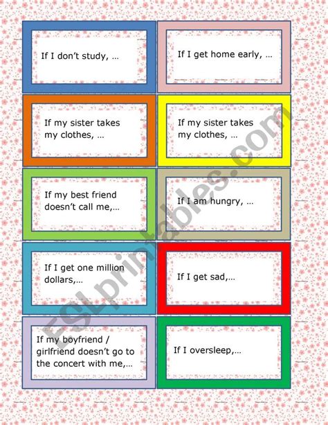 First Conditional Speaking Cards Esl Worksheet By Andreyadi