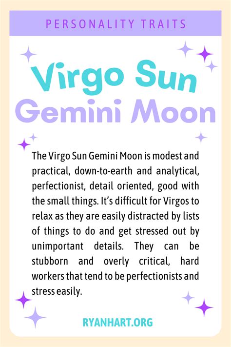 Virgo Sun Gemini Moon Personality Traits Ryan Hart
