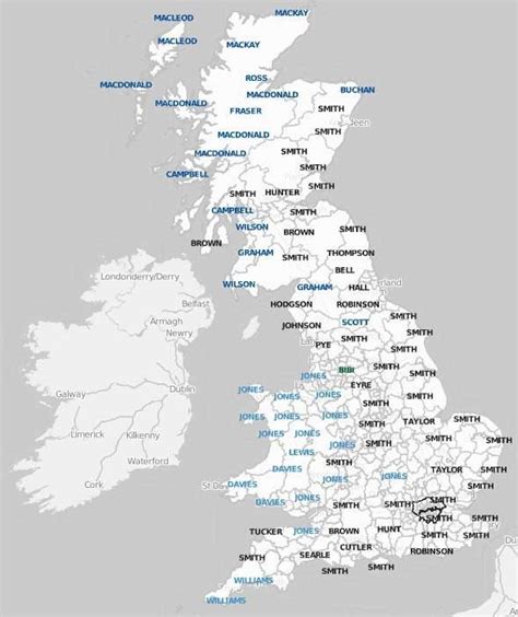 britain s most common surnames map of britain britain english heritage