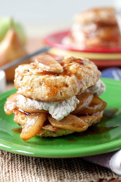 Apple Oat Scones With Spiced Applepear Fruit Sauce And Cinnamon