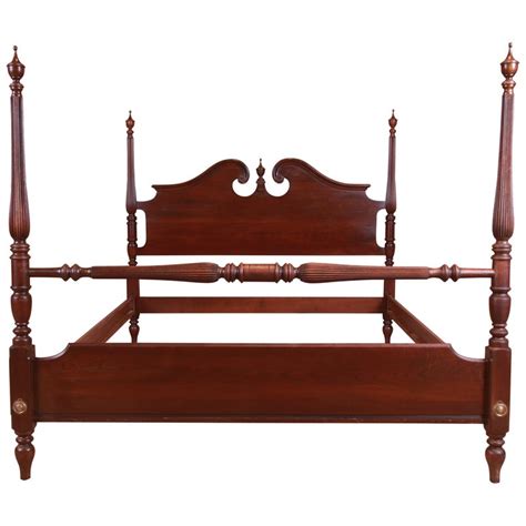 Ethan Allen Georgian Court Collection Mahogany Four Poster Queen Size Bed At 1stdibs