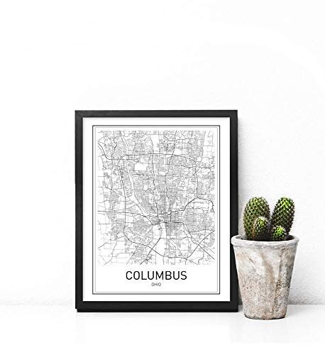 Columbus Map Columbus Map Print Ohio Map Ohio Print City Maps Map Print
